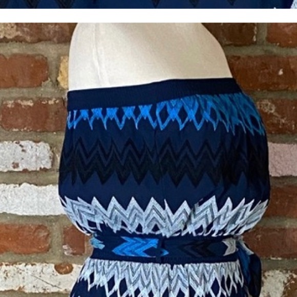 Ramy Brook Sylvia Strapless Chevron Printed Maxi Dress NWT Size Medium - Picture 3 of 6